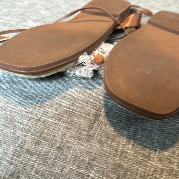 Summer Bohemia Style Fringe Tassel Strappy Flats Sandals Ball Tie Up Ope… - Picture 6 of 9